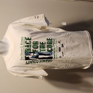 Orange county cancer race susan komen white L tshirt